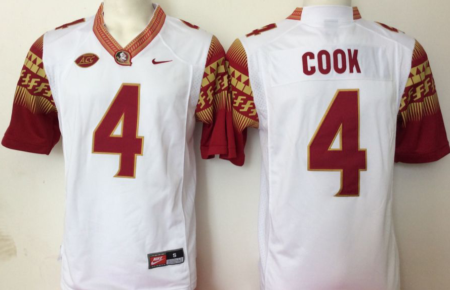 NCAA Men Florida State Seminoles White #4 cook->ncaa teams->NCAA Jersey